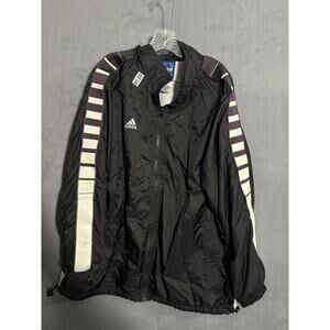 Vintage 90's Y2K Adidas Jacket Mens XL Full Zip Mesh Lined Track Black White